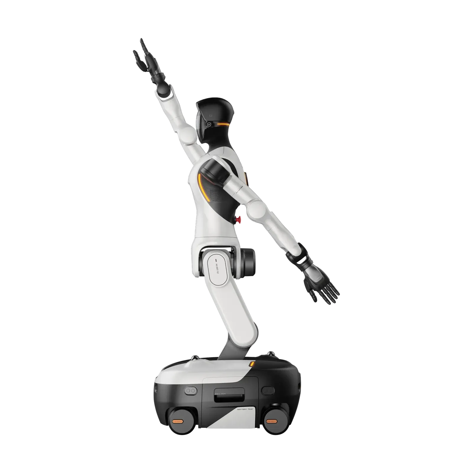 AGIBOT G2 Seitenansicht mit erhobenem Arm